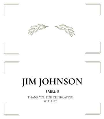 Free Elegant Place Card Template to Edit Online