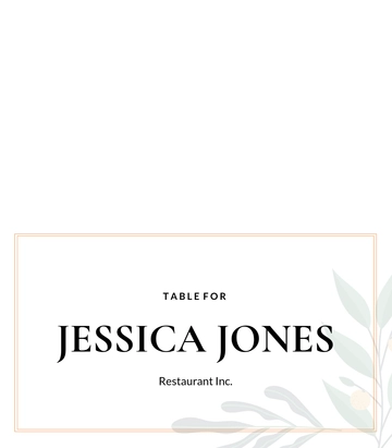 Free Blank Place Card Template to Edit Online