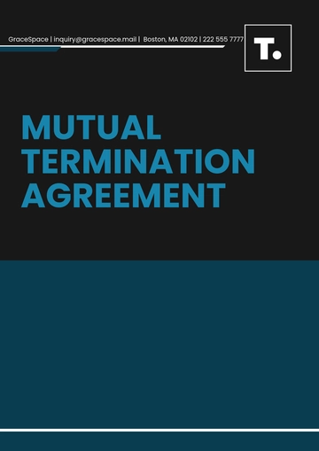 Free Mutual Termination Agreement Template to Edit Online