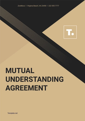 Free Mutual Understanding Agreement Template to Edit Online