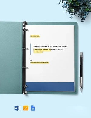 Shrink Wrap Software License Agreement Template