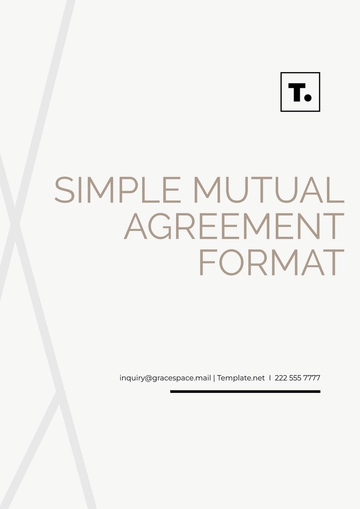 Free Simple Mutual Agreement Format Template to Edit Online