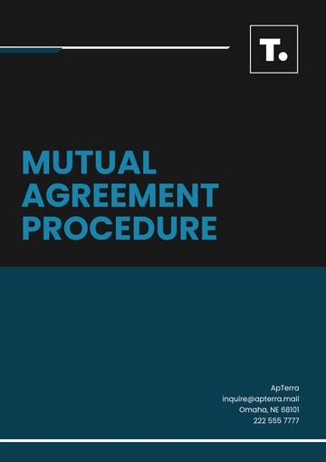 Free Mutual Agreement Procedure Template to Edit Online