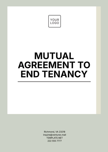 Free Mutual Agreement to End Tenancy Template to Edit Online