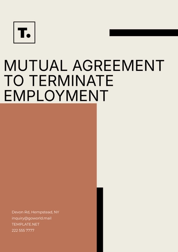 Free Mutual Agreement to Terminate Employment Template to Edit Online