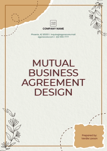 Free Mutual Business Agreement Design Template to Edit Online