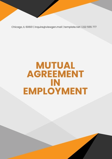 Free Mutual Agreement in Employment Template to Edit Online