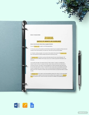 Notice that use of Website is Subject to Guidelines Template Notice that use of Website is Subject to Guidelines Template