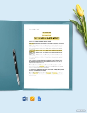 Reference Request Notice Template