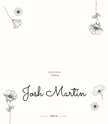 Free Wedding Place Card Template to Edit Online