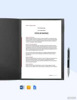 Sample Software & IT Notice Template