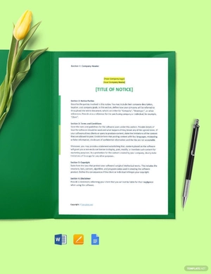Simple Software Notice Template