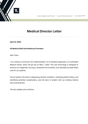 Free Medical Director Letter Template to Edit Online