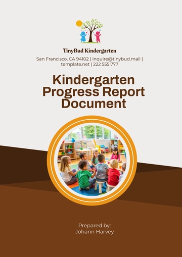 Free Kindergarten Progress Report Document Template to Edit Online
