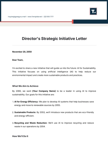 Free Director's Strategic Initiative Letter Template to Edit Online