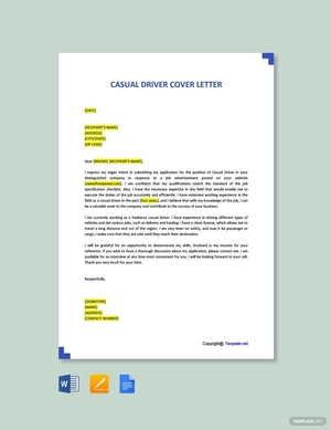 Casual Driver Cover Letter