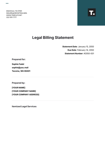 Free Legal Billing Statement Template to Edit Online