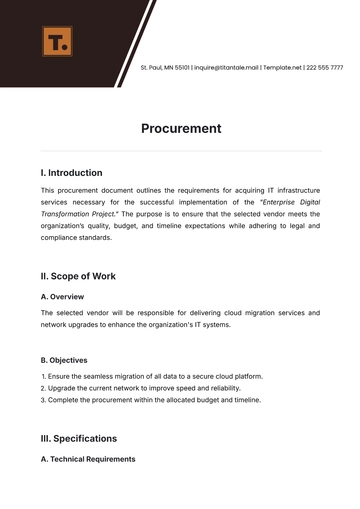 Free Procurement Template to Edit Online