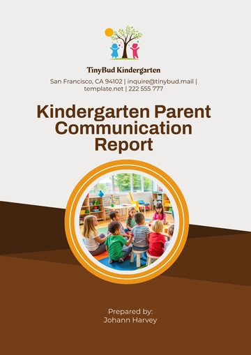 Free Kindergarten Parent Communication Report Template to Edit Online
