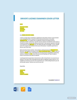 Drivers License Examiner Cover Letter