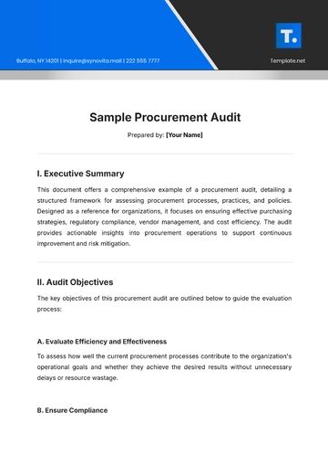 Free Sample Procurement Audit Template to Edit Online
