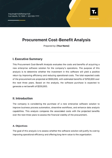 Free Procurement Cost-Benefit Analysis Template to Edit Online