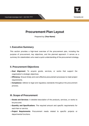 Free Procurement Plan Layout Template to Edit Online