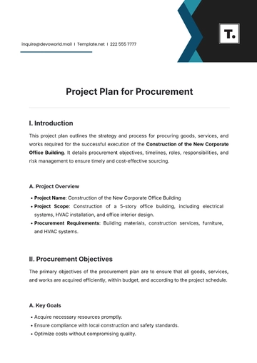 Free Project Plan for Procurement Template to Edit Online