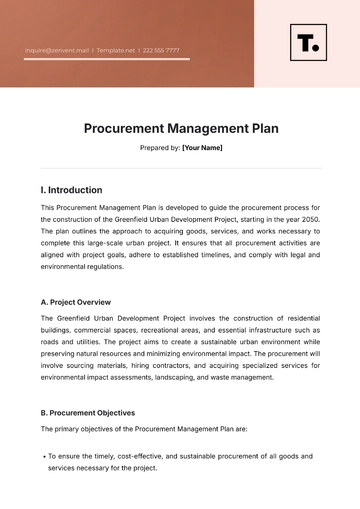 Free Procurement Management Plan Template to Edit Online