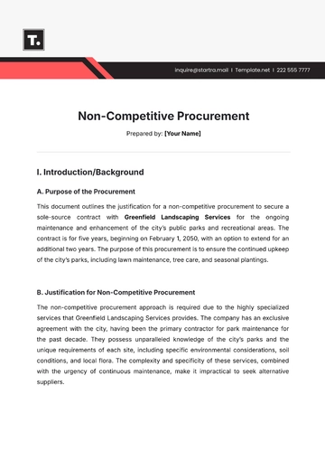 Free Non-Competitive Procurement Template to Edit Online