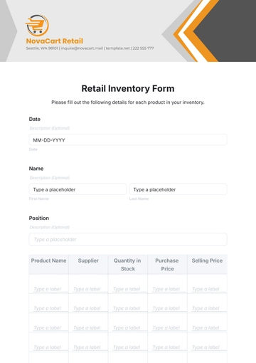 Free Retail Inventory Form Template to Edit Online Free Retail Inventory Form Template to Edit Online