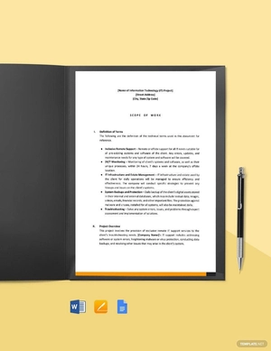 IT Support Scope of Work Template