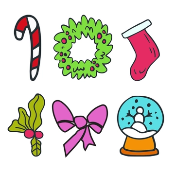 Free Colorful Christmas Decorations Clipart Template to Edit Online