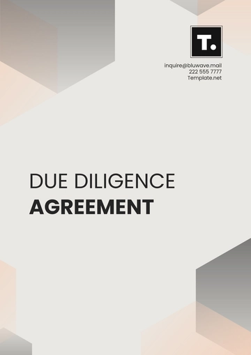 Free Due Diligence Agreement Template to Edit Online