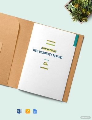 Web Usability Report Template