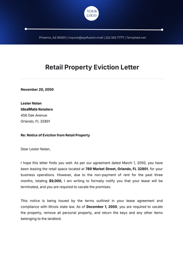 Free Retail Property Eviction Letter Template to Edit Online