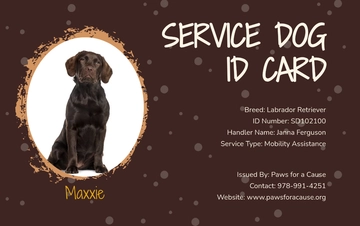 Free Registered Service Dog ID Card Template to Edit Online
