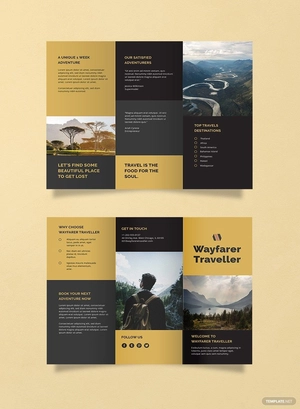 Tri-Fold Travel Brochure Template