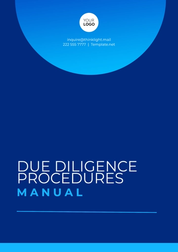 Free Due Diligence Procedures Manual Template to Edit Online