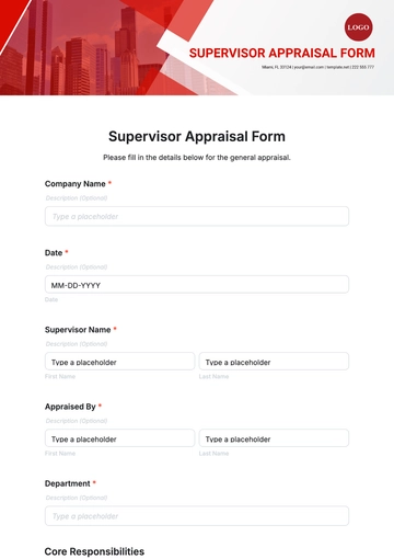 Free Supervisor Appraisal Form Template to Edit Online Free Supervisor Appraisal Form Template to Edit Online