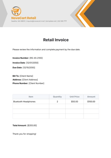 Free Retail Invoice Template to Edit Online Free Retail Invoice Template to Edit Online