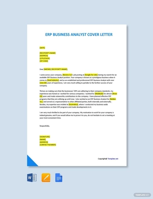 ERP Business Analyst Cover Letter