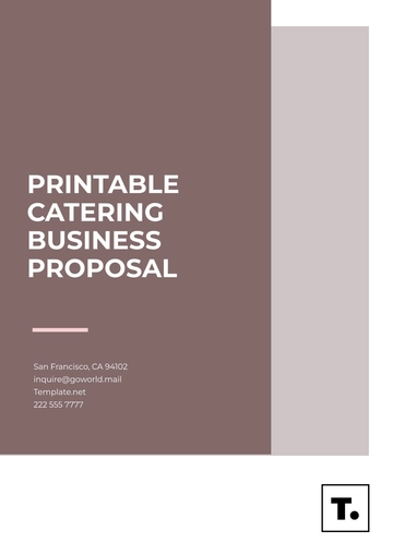 Free Printable Catering Business Proposal Template to Edit Online