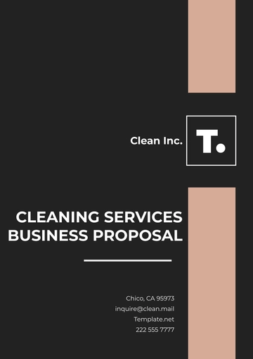 Free Cleaning Services Business Proposal Template to Edit Online