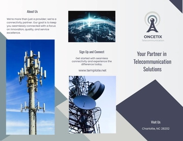 Free Telecommunication Marketing Brochure Template to Edit Online