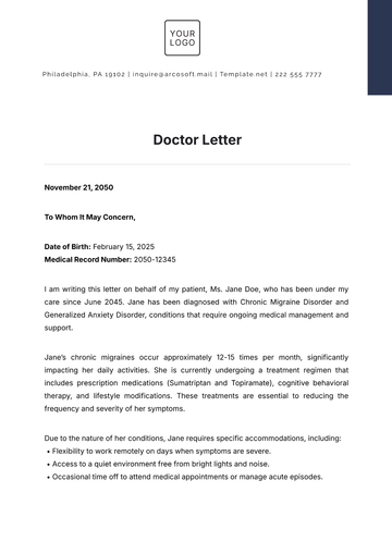 Free Doctor Letter Template to Edit Online