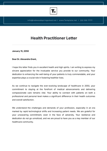 Free Health Practitioner Letter Template to Edit Online