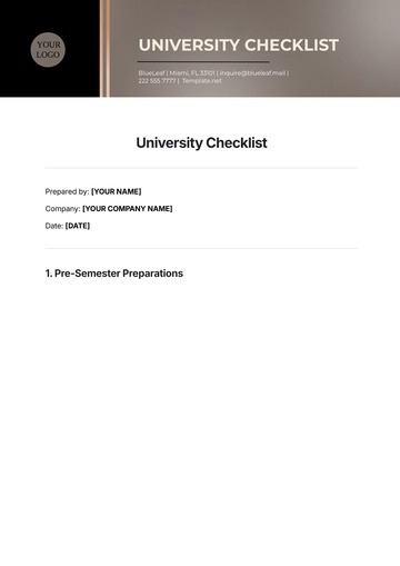 Free University Checklist Template to Edit Online