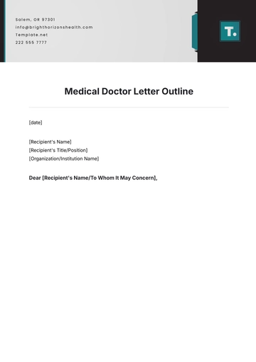 Free Medical Doctor Letter Outline Template to Edit Online