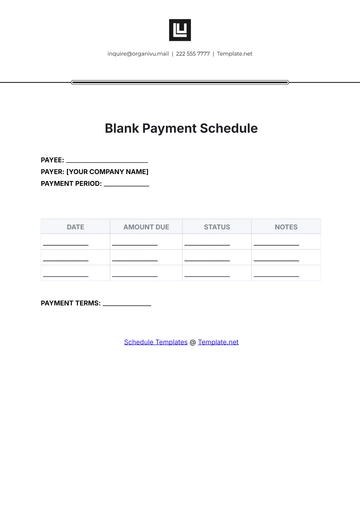 Free Blank Payment Schedule Template to Edit Online